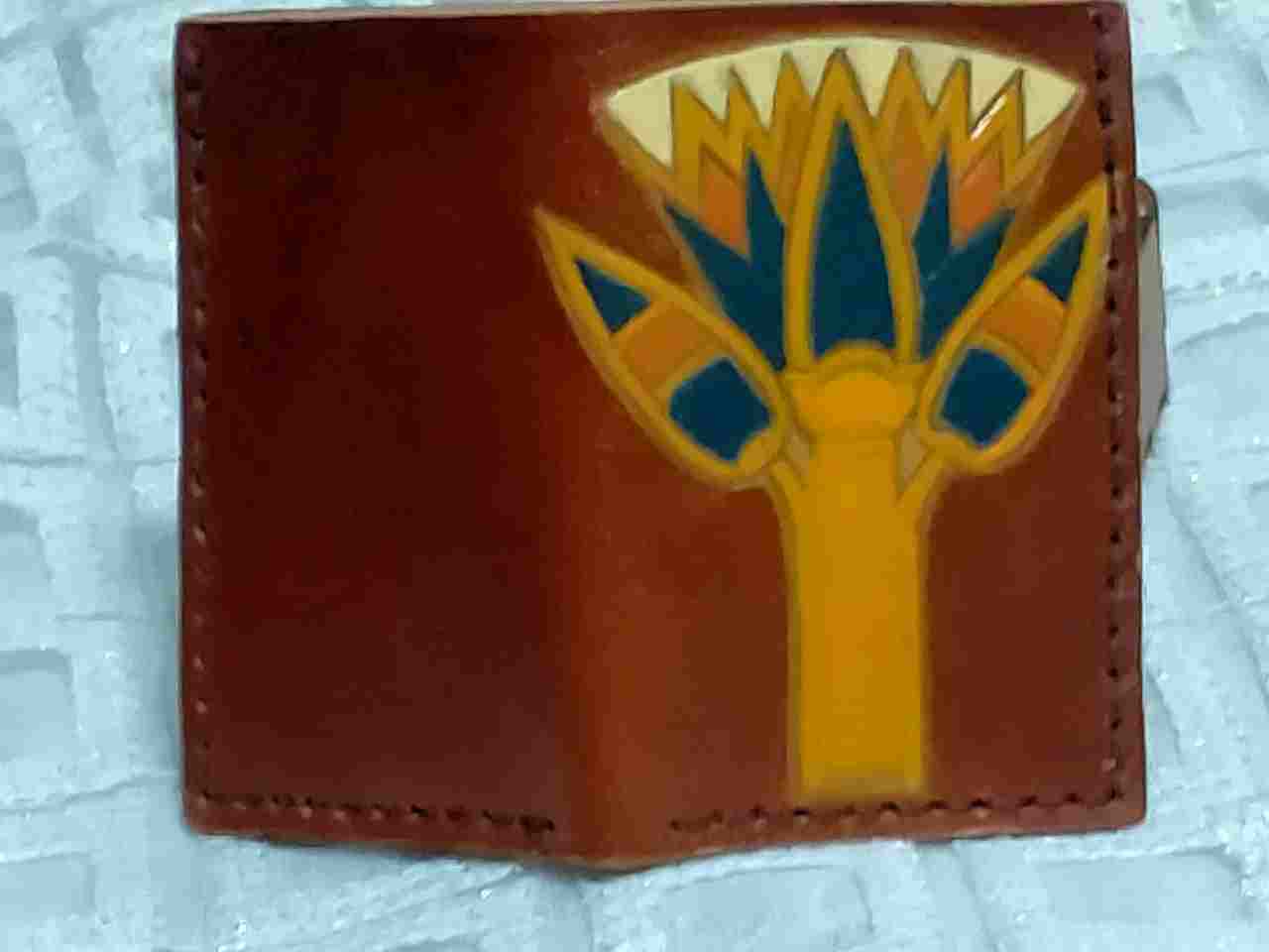 Handmade natural leather wallet for girls