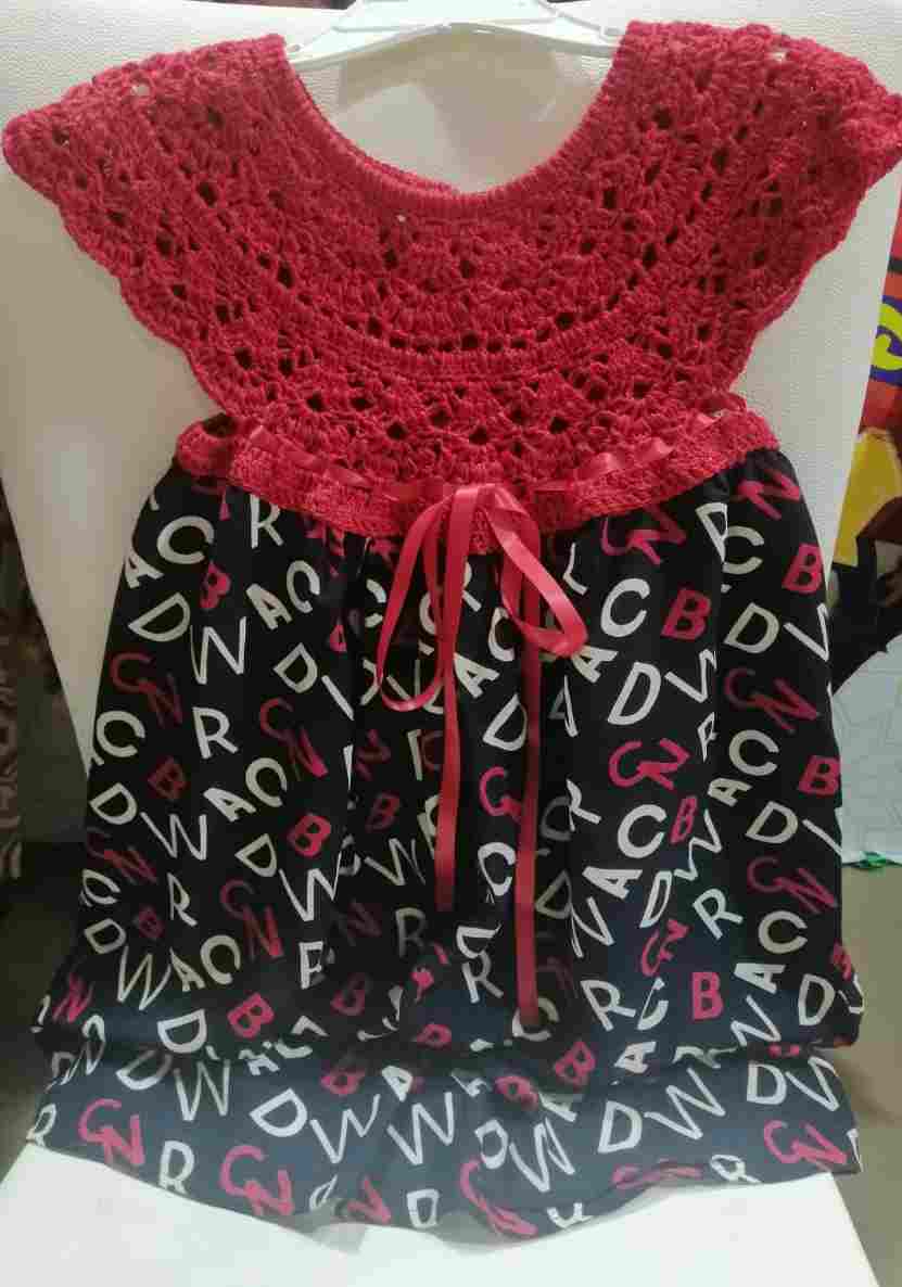 Baby crochet and cotton dress