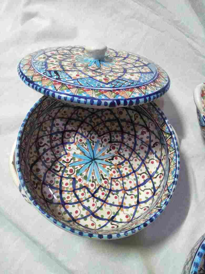 Handmade Drawing porcelain casserole