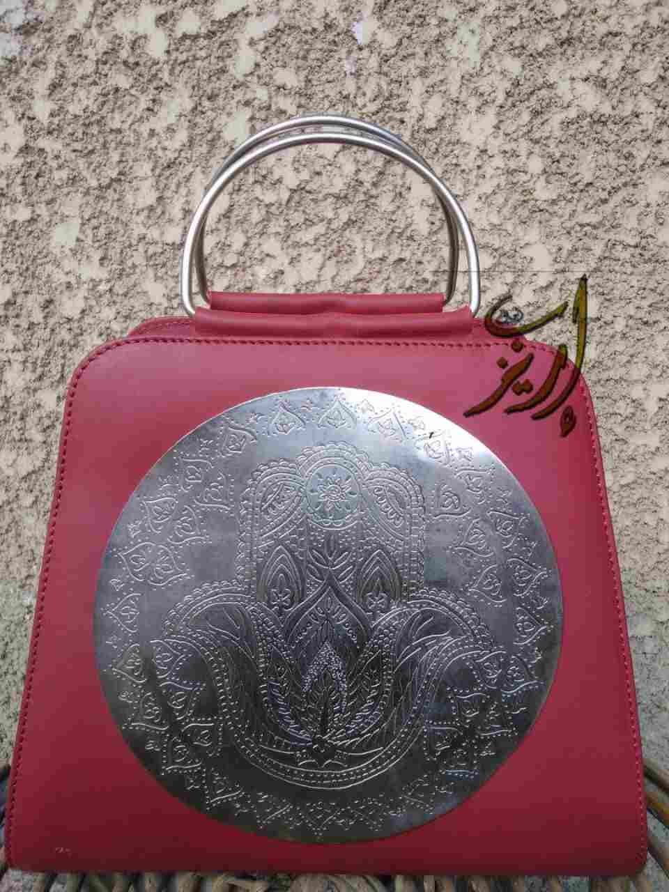 A genuine leather bag with silver plated copper