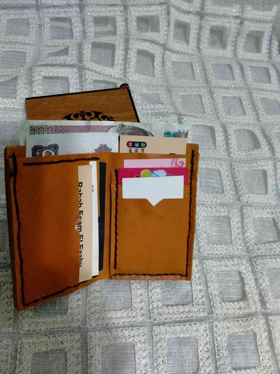 Handmade natural leather wallet for girls