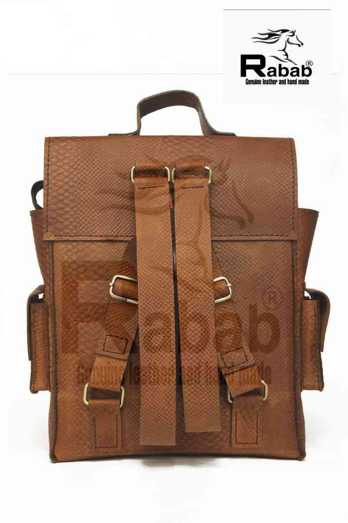 Handmade natural leather backpack