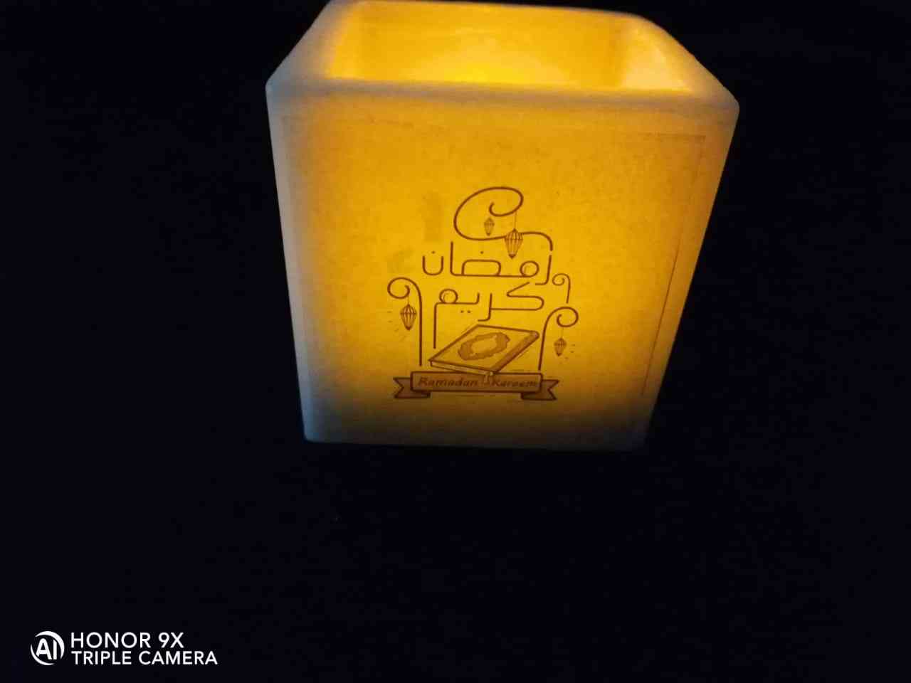 Permanent vacuum wax inside a small candle with warm Ramadan scents