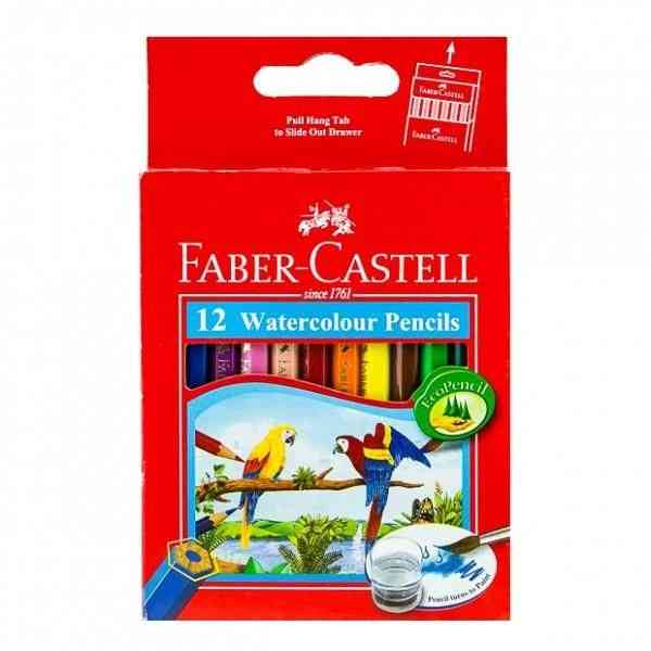 12 lápices Aquarell cortos de colores Faber-Castell