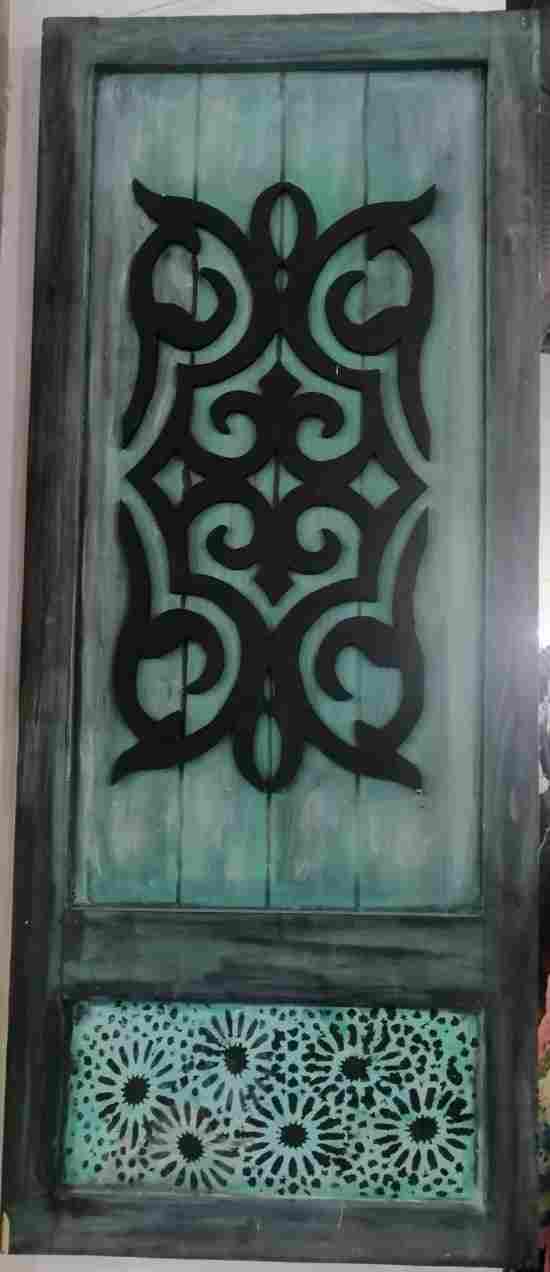 Handmade wood door hand painted decor