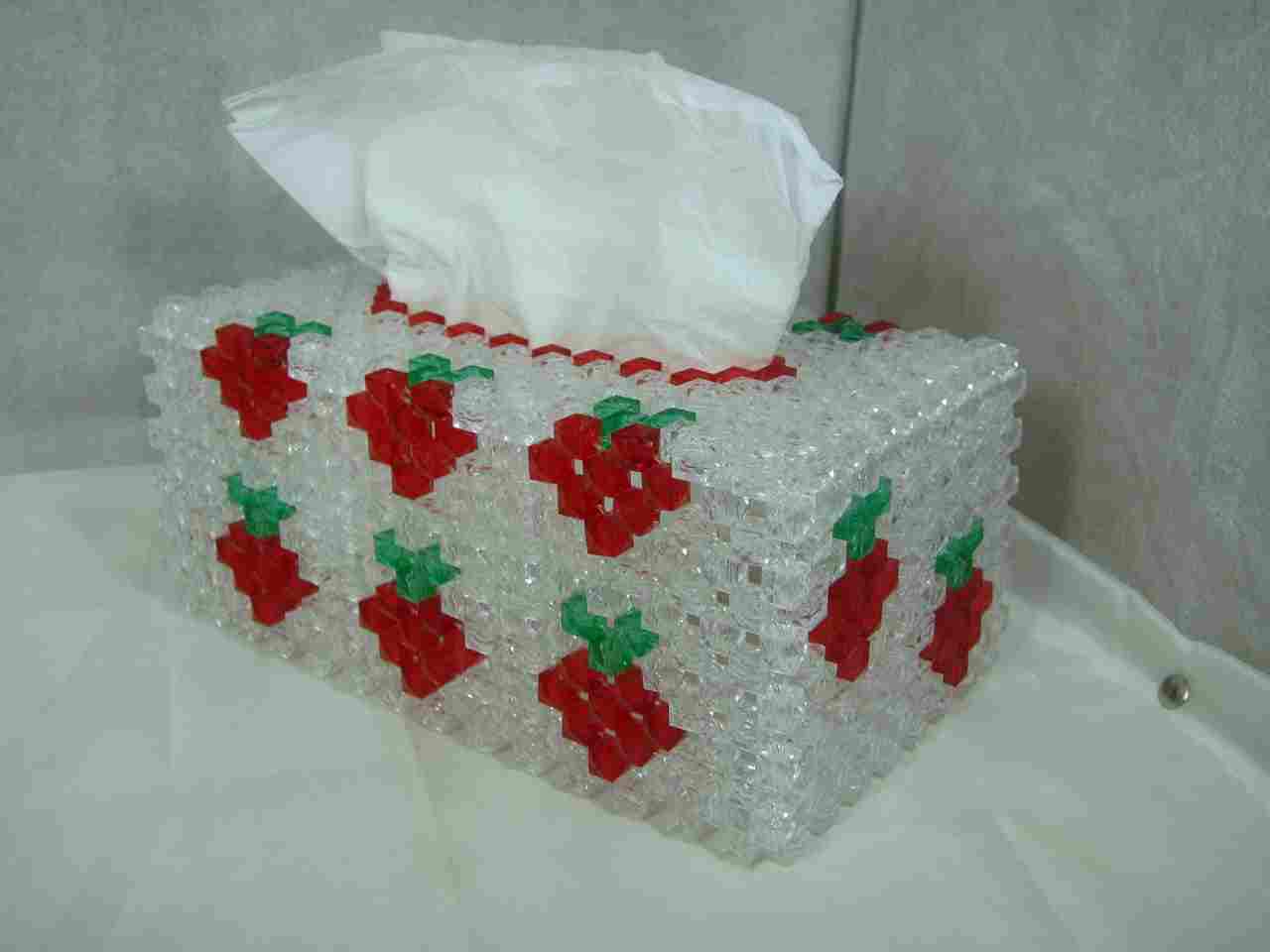 Clear Hexagonal Bead Tissue Box