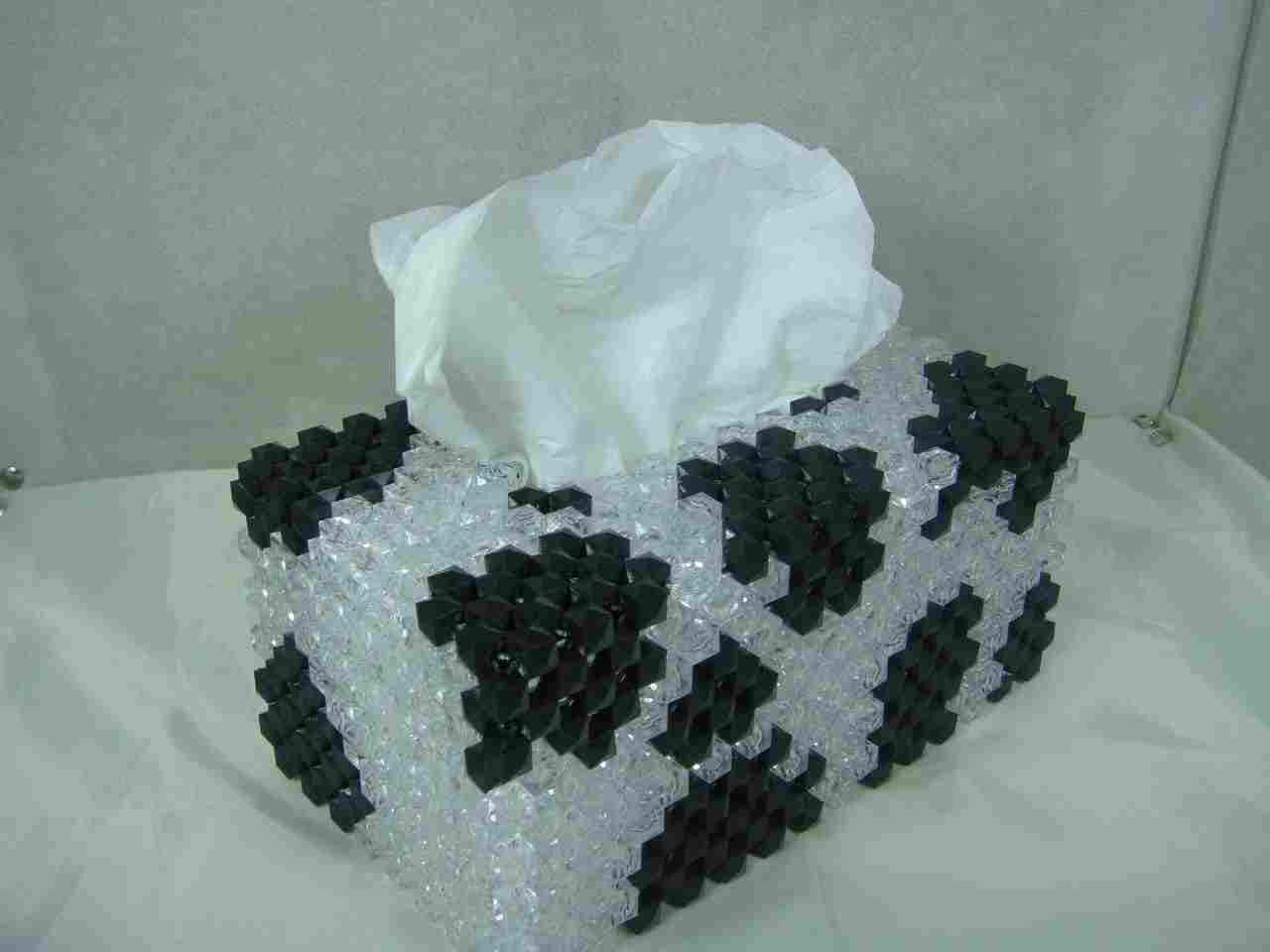 Clear Hexagonal Bead Tissue Box