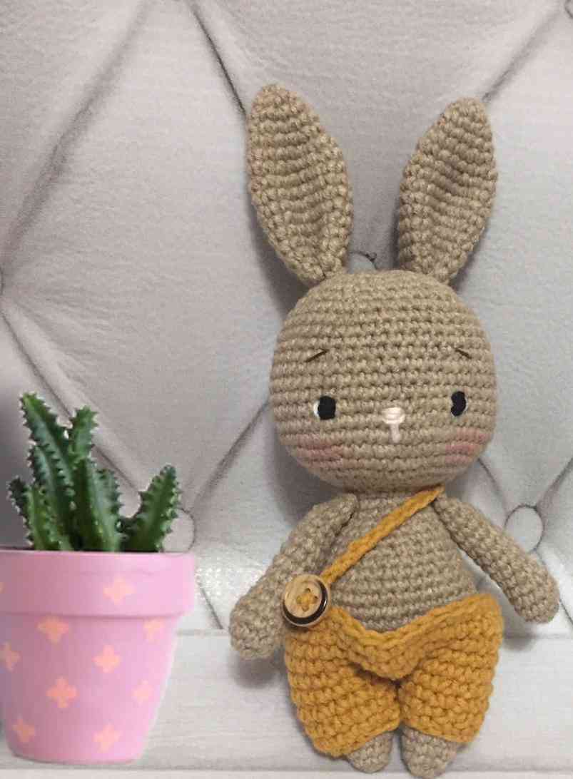 Amigurumi bunny crocheted anthropomorphic