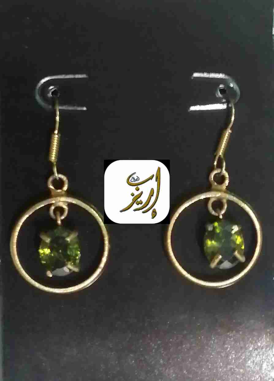 Gold plated Copper earring with zircon stone