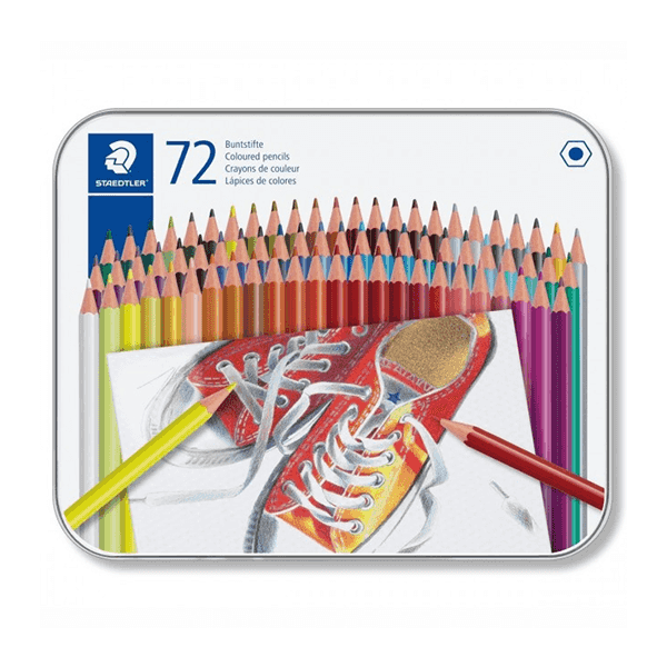 Staedtler Pack Of 72 Hexagonal Colored Pencils With Metal Box