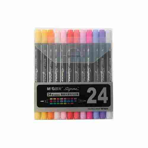 M&G Twin Dual Tip Fine Point Assorted Marker Pens - 24 Color