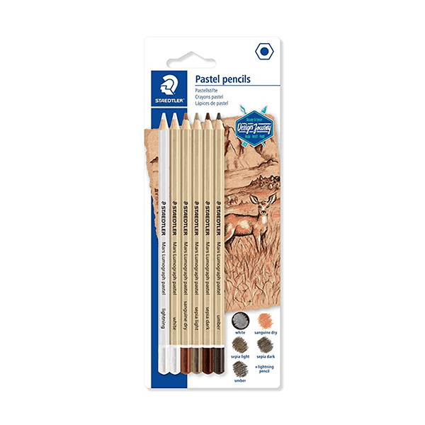 Staedtler Pack Of 6 Mars Lumograph Pastel Pencils - Design Journey - Blister