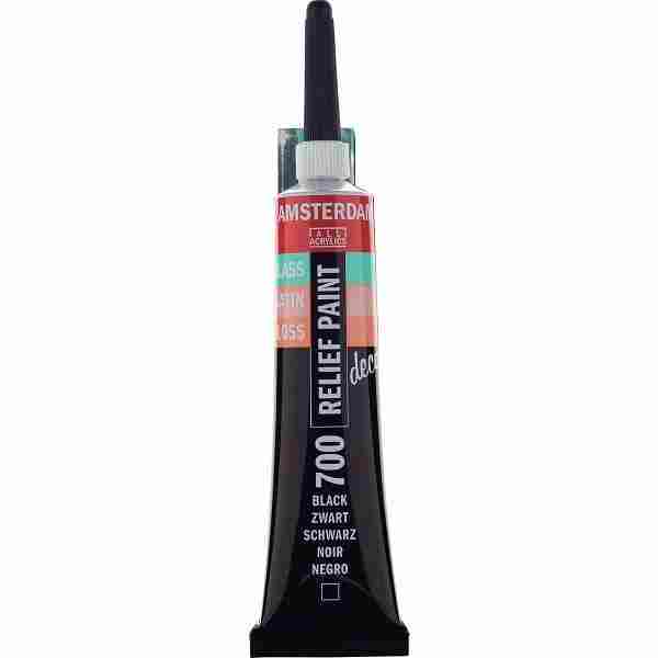 Royal Talens Amsterdam Relief Glass Paint 20ml Black