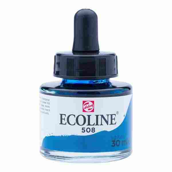 Royal Talens Ecoline Ink with dropper Prussian Blue